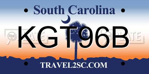 KGT96B South Carolina License Plate