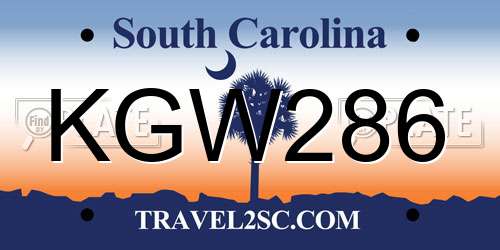 KGW286 South Carolina License Plate