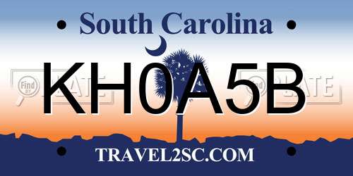 KH0A5B South Carolina License Plate