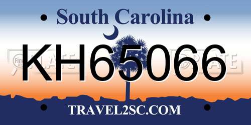 KH65066 South Carolina License Plate