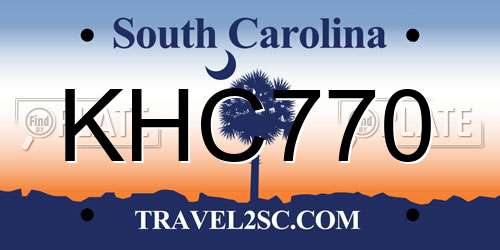 KHC770 South Carolina License Plate