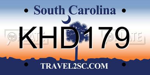 KHD179 South Carolina License Plate