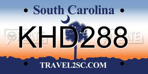 KHD288 South Carolina License Plate