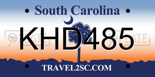 KHD485 South Carolina License Plate