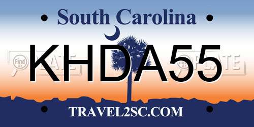 KHDA55 South Carolina License Plate