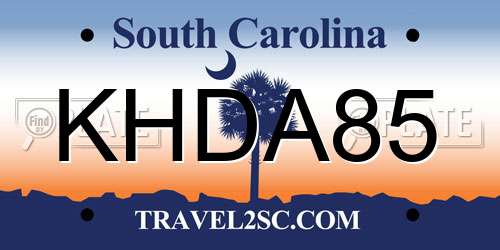 KHDA85 South Carolina License Plate