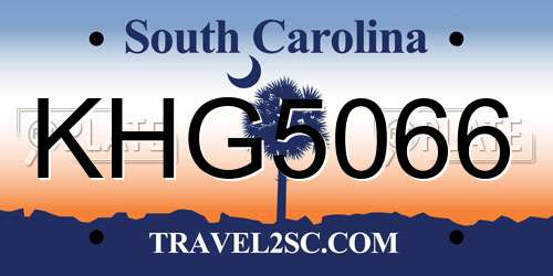 KHG5066 South Carolina License Plate