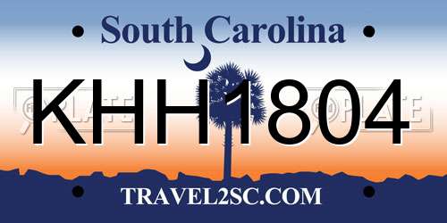 KHH1804 South Carolina License Plate