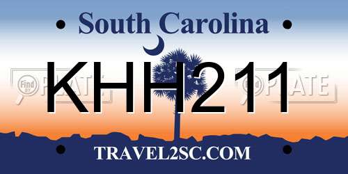 KHH211 South Carolina License Plate