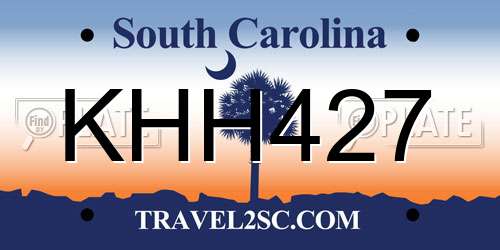 KHH427 South Carolina License Plate