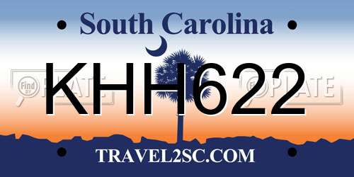 KHH622 South Carolina License Plate