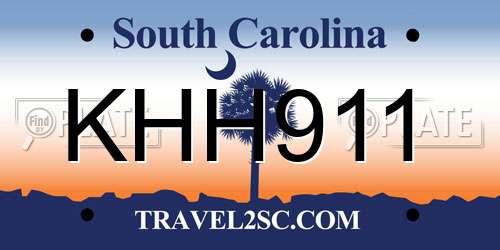 KHH911 South Carolina License Plate