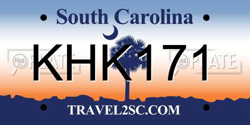 KHK171 South Carolina License Plate