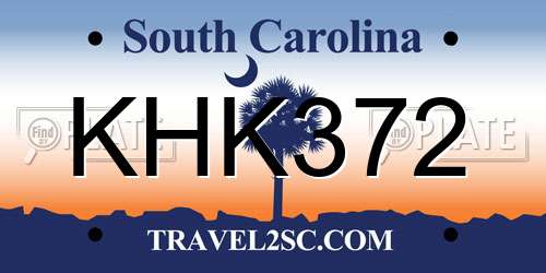 KHK372 South Carolina License Plate