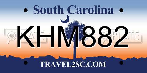 KHM882 South Carolina License Plate