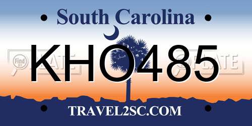 KHO485 South Carolina License Plate