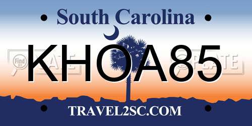 KHOA85 South Carolina License Plate