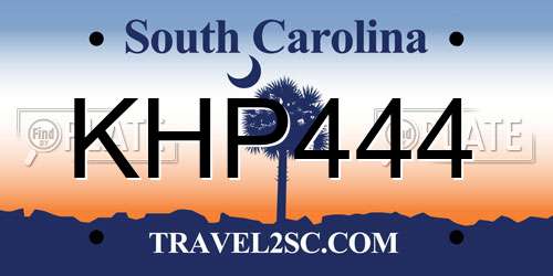 KHP444 South Carolina License Plate