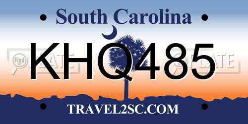KHQ485 South Carolina License Plate