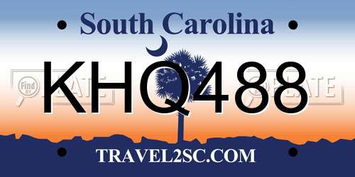 KHQ488 South Carolina License Plate