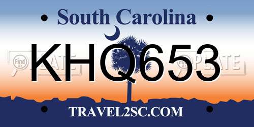 KHQ653 South Carolina License Plate