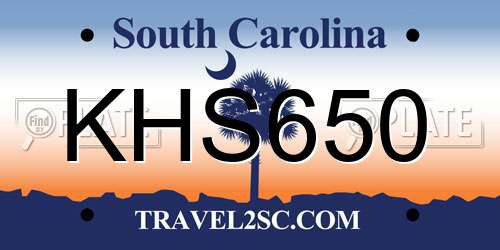 KHS650 South Carolina License Plate