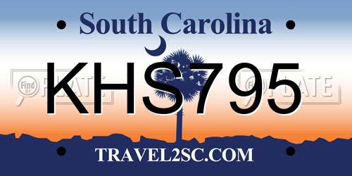 KHS795 South Carolina License Plate