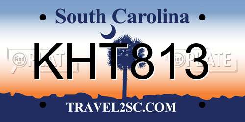 KHT813 South Carolina License Plate