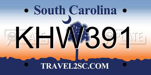 KHW391 South Carolina License Plate
