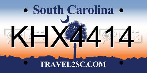 KHX4414 South Carolina License Plate