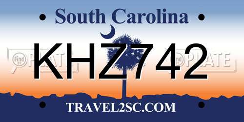 KHZ742 South Carolina License Plate