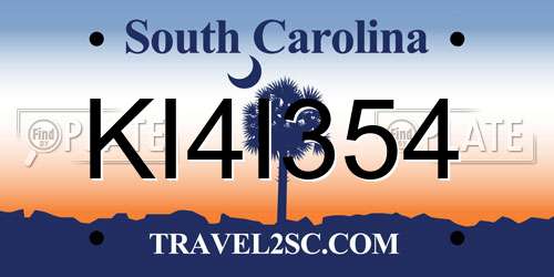 KI4I354 South Carolina License Plate