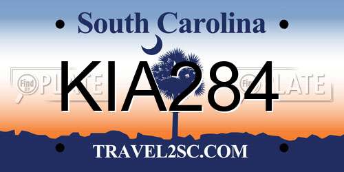 KIA284 South Carolina License Plate