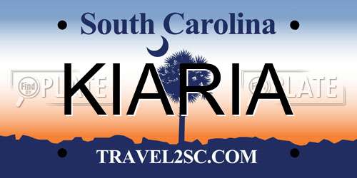 KIARIA South Carolina License Plate