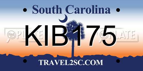 KIB175 South Carolina License Plate
