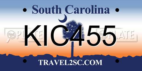 KIC455 South Carolina License Plate