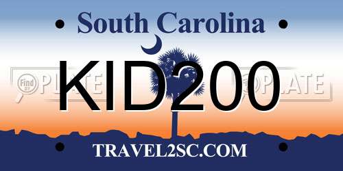 KID200 South Carolina License Plate