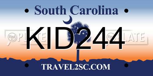 KID244 South Carolina License Plate