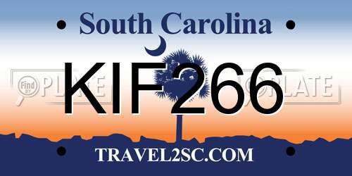 KIF266 South Carolina License Plate