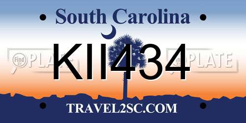 KII434 South Carolina License Plate