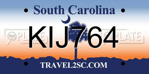 KIJ764 South Carolina License Plate