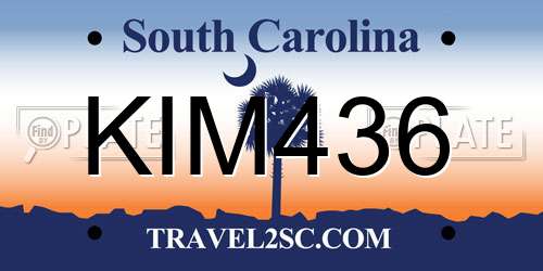 KIM436 South Carolina License Plate