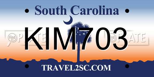 KIM703 South Carolina License Plate