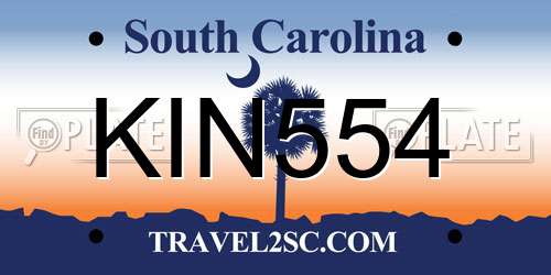 KIN554 South Carolina License Plate