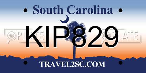 KIP829 South Carolina License Plate