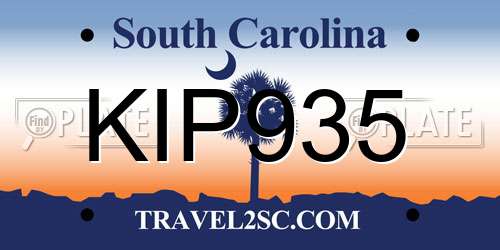 KIP935 South Carolina License Plate