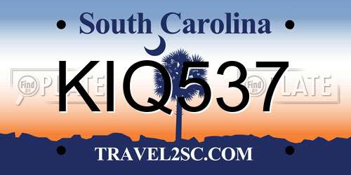 KIQ537 South Carolina License Plate