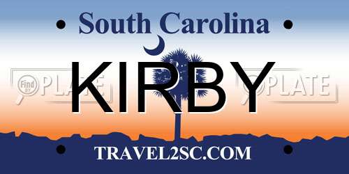 KIRBY South Carolina License Plate