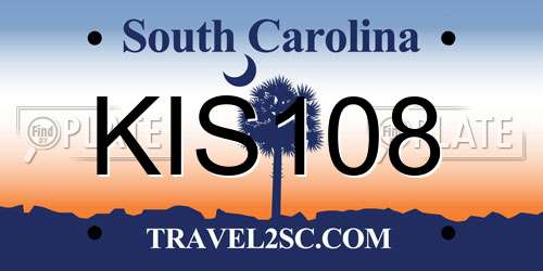 KIS108 South Carolina License Plate