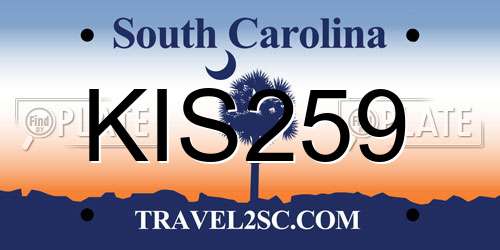 KIS259 South Carolina License Plate